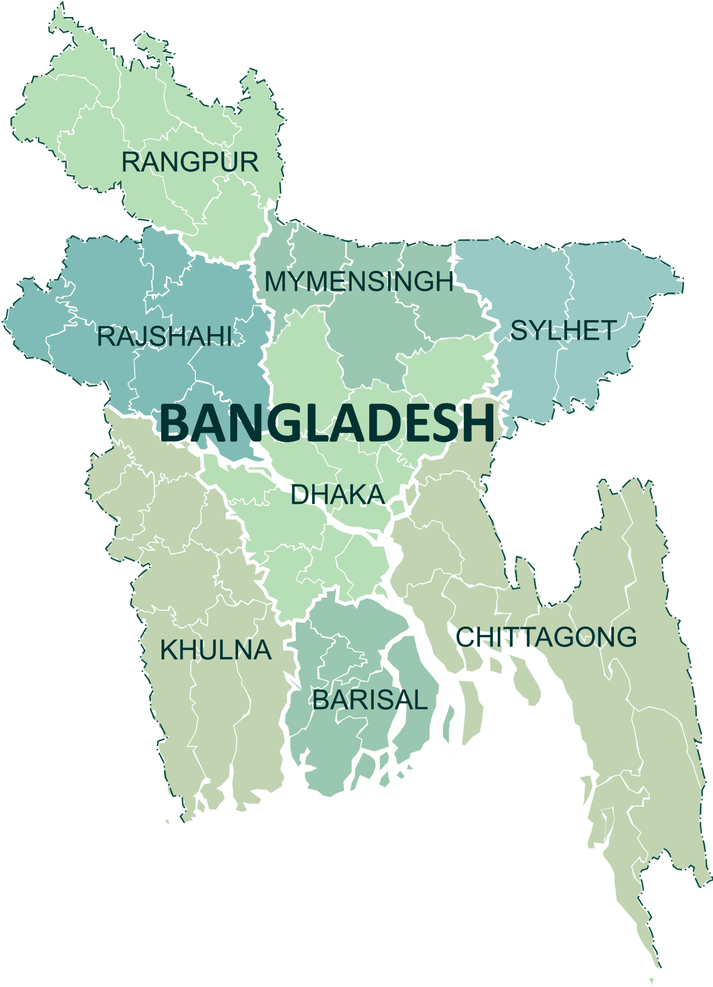 Bangladesh Division Map PNG Image