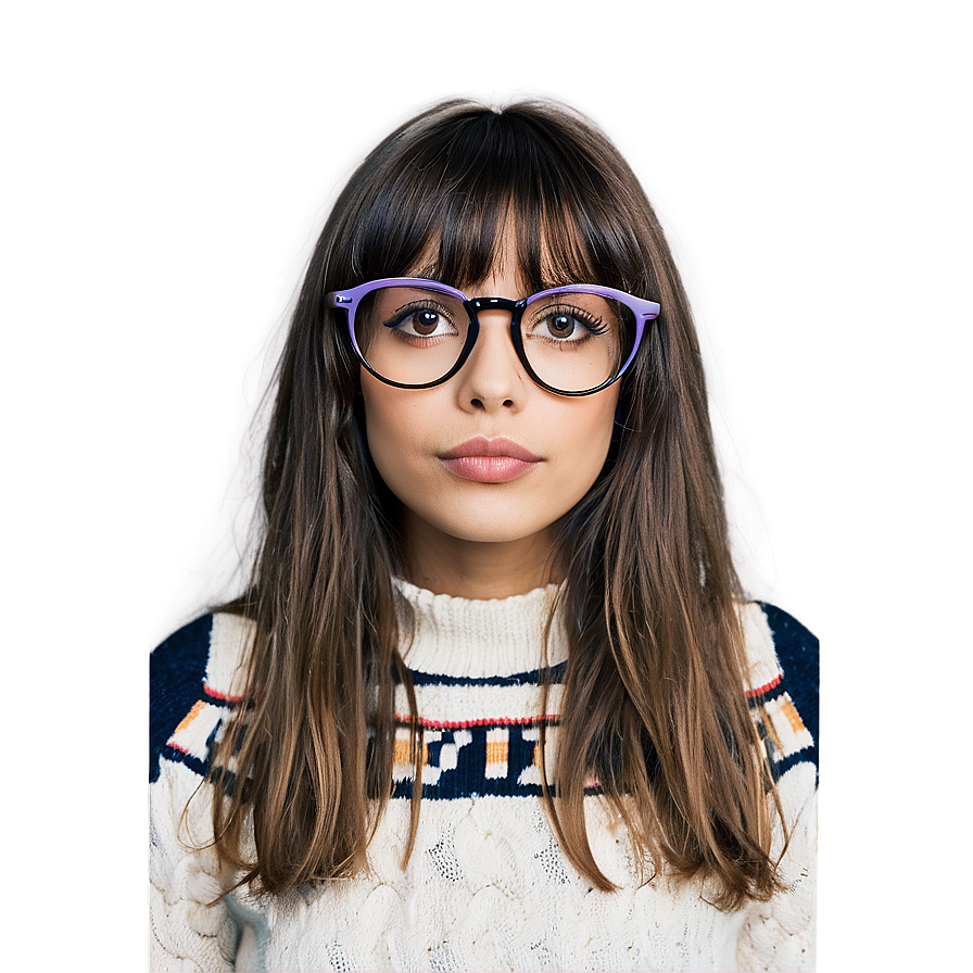 Bangs And Glasses Combo Png Hqn1 PNG Image