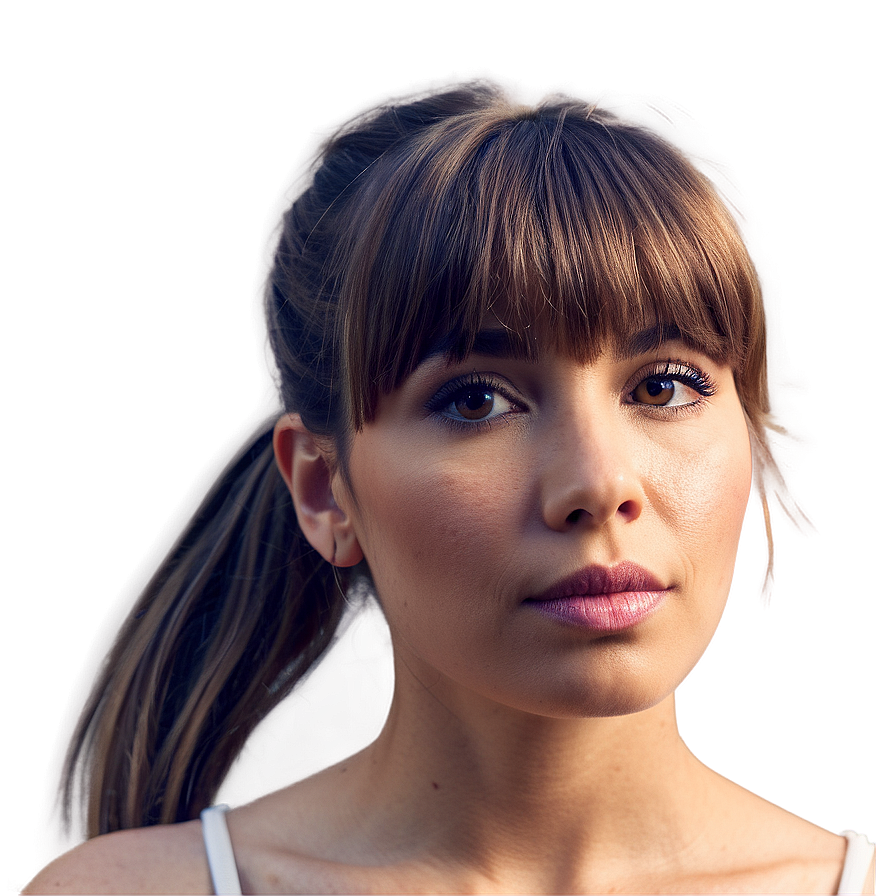 Bangs And Ponytail Look Png 05252024 PNG Image