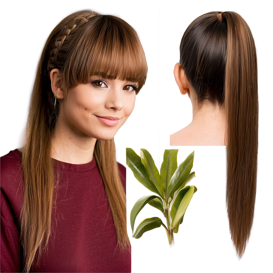 Bangs And Ponytail Look Png 05252024 PNG Image