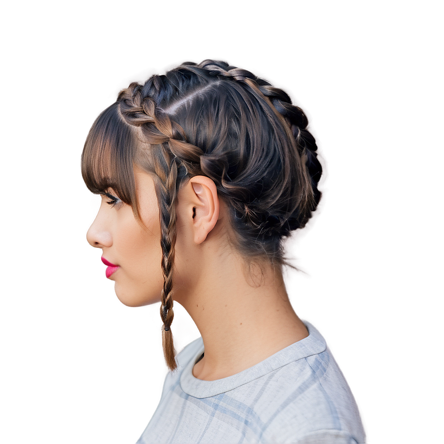 Bangs With Braid Ideas Png Icu92 PNG Image