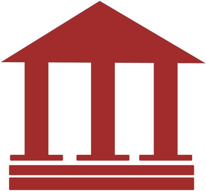 Bank Icon Simple Red PNG Image