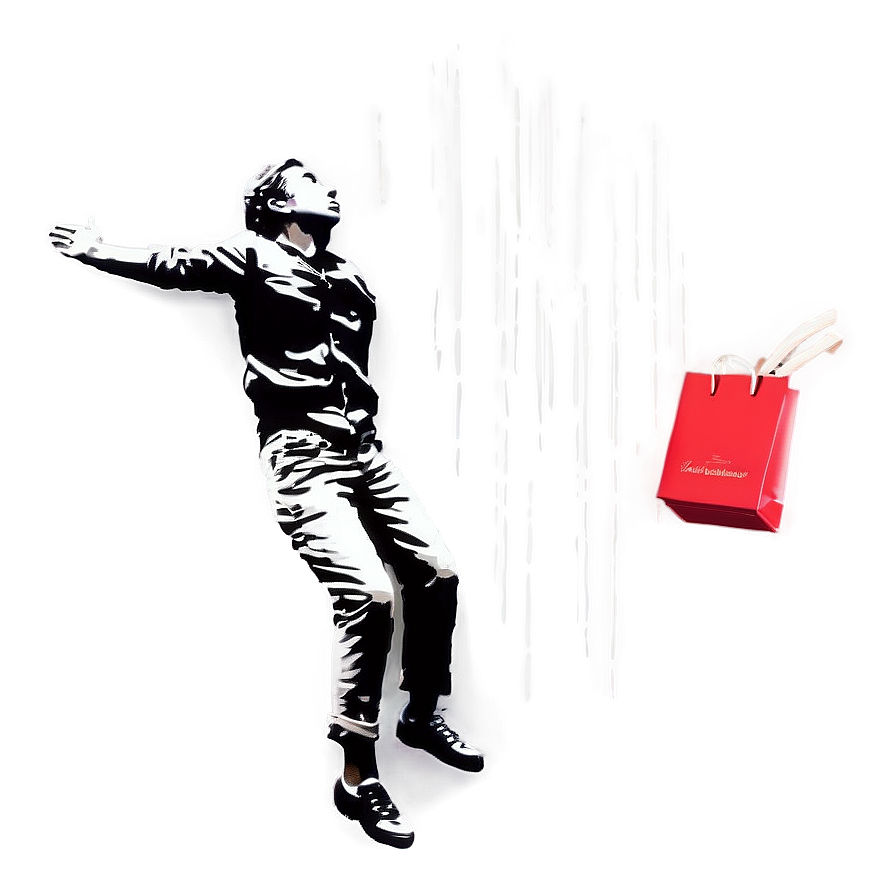 Banksy Falling Shopper Png 06232024 PNG Image