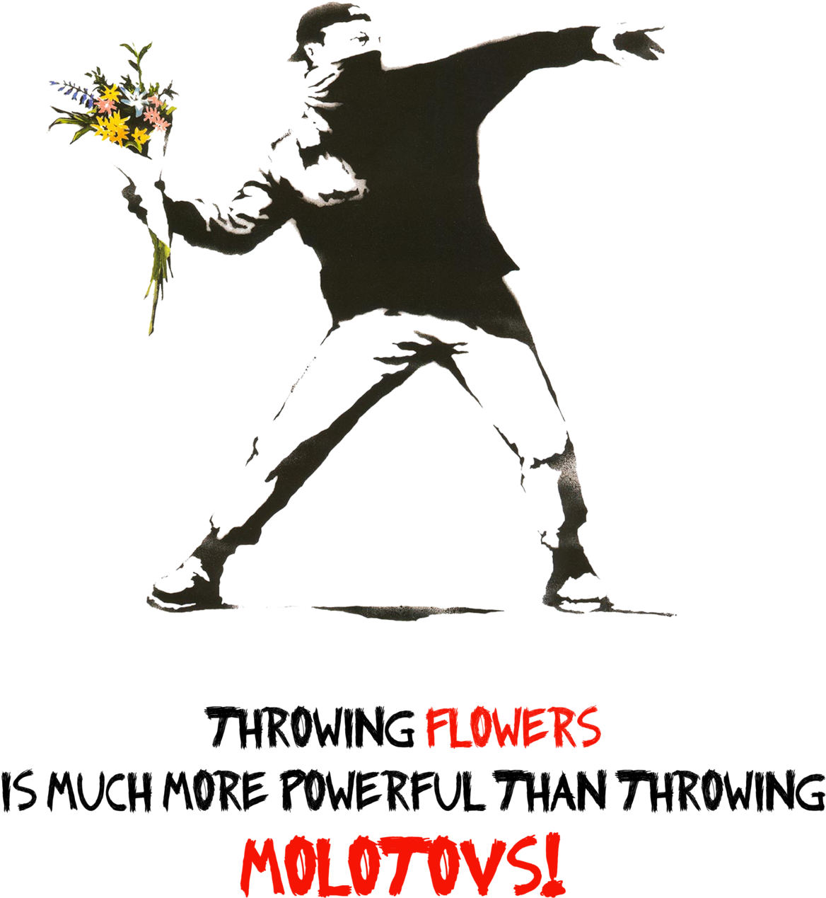 Banksy Flower Thrower Powerful Message PNG Image