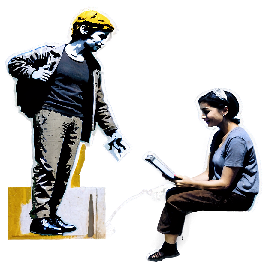 Banksy Mobile Lovers Png 06232024 PNG Image