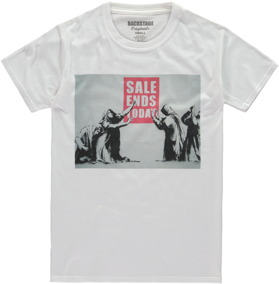 Banksy Sale Ends Today Tshirt Design PNG Image