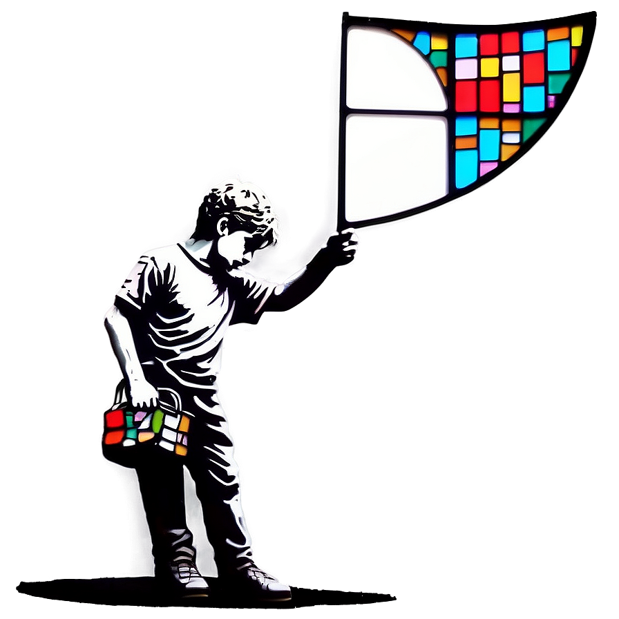 Banksy Stained Glass Window Png 32 PNG Image