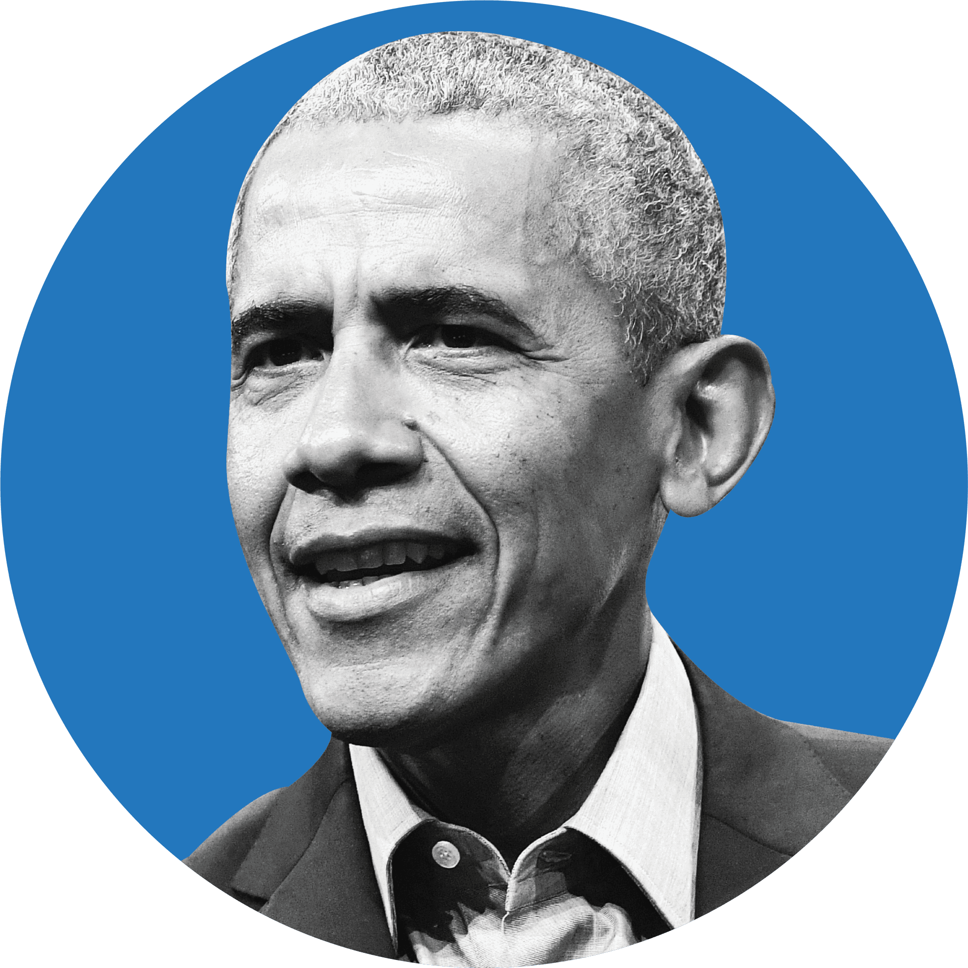 Barack Obama Portrait Blue Background PNG Image