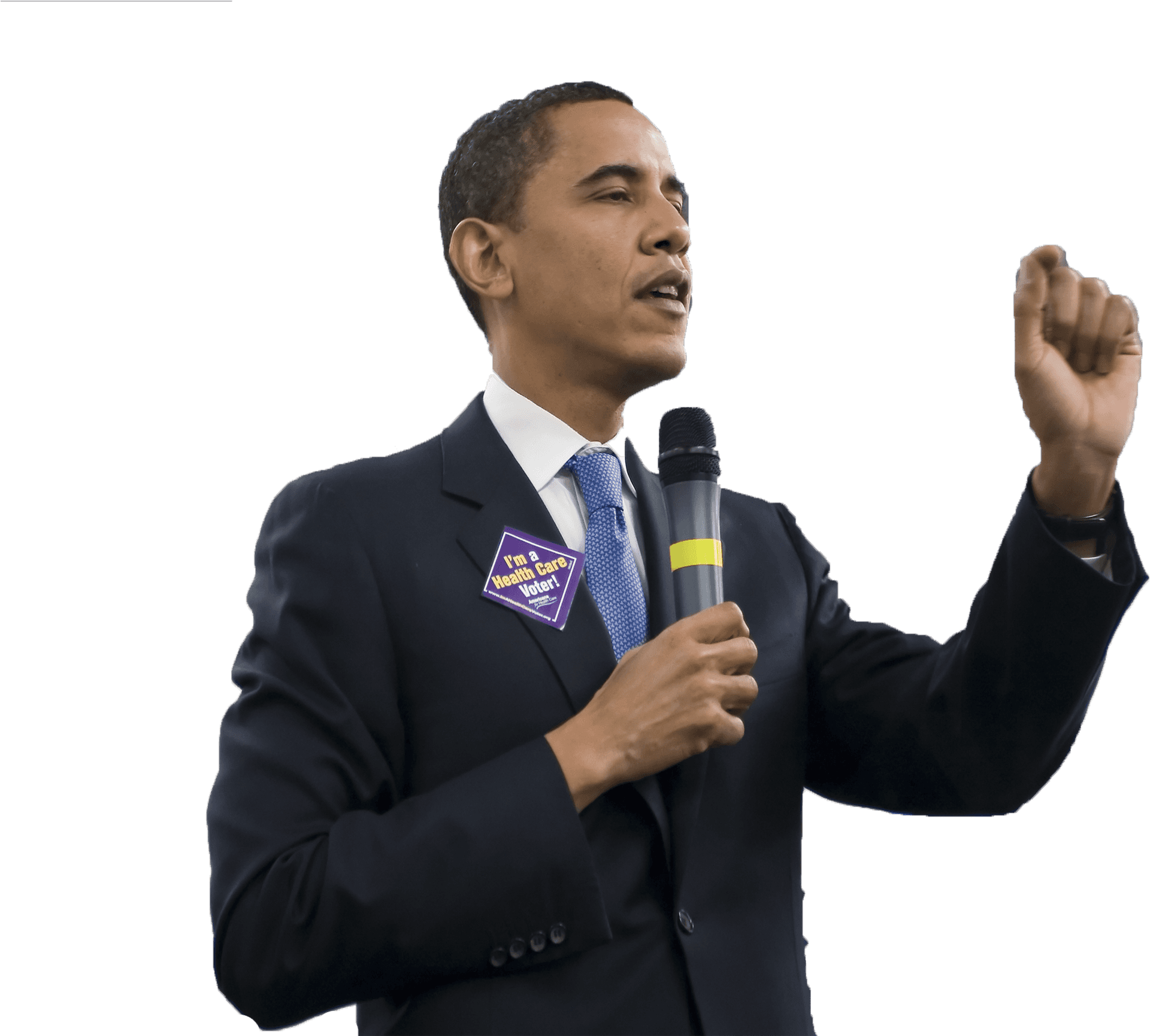 Barack Obama Speakingwith Microphone PNG Image