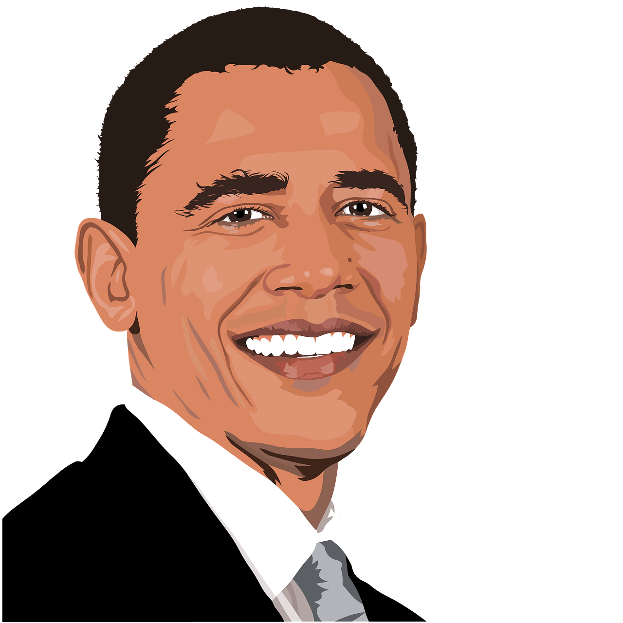 Barack Obama Vector Portrait PNG Image