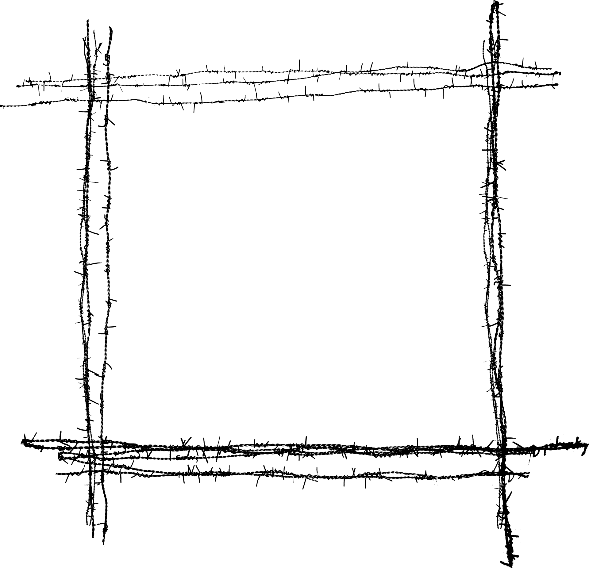 Barbed Wire Frame Sketch PNG Image