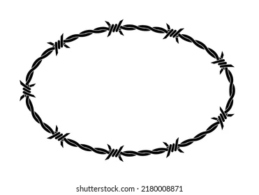 Barbed Wire Frame Vector PNG Image