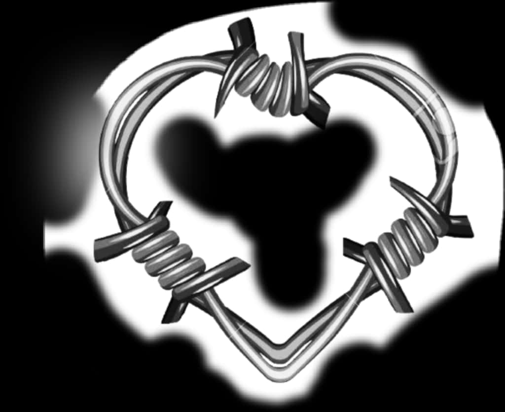 Barbed Wire Heart Graphic PNG Image