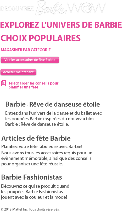 Barbie W O W Website Snapshot PNG Image