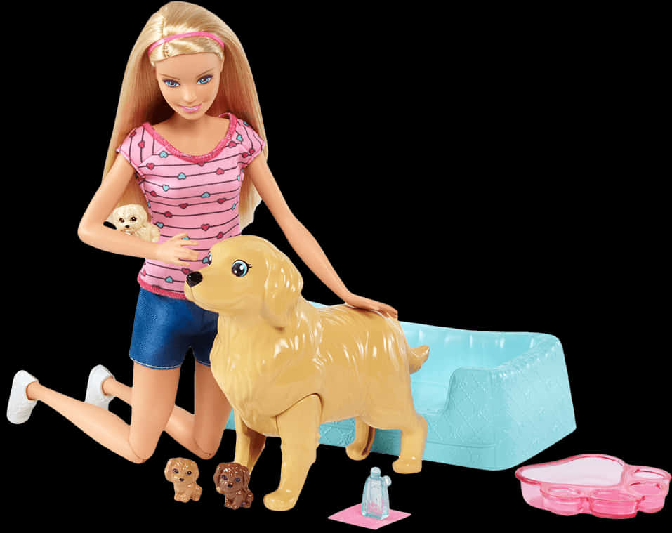 Barbieand Pets Playset PNG Image