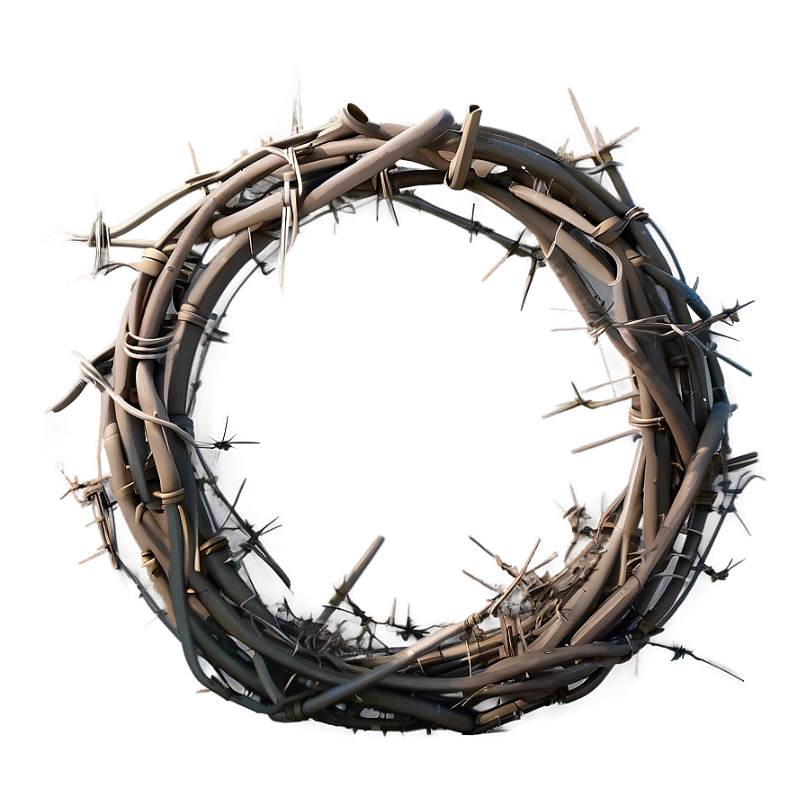 Barbwire Wreath Png 05252024 PNG Image