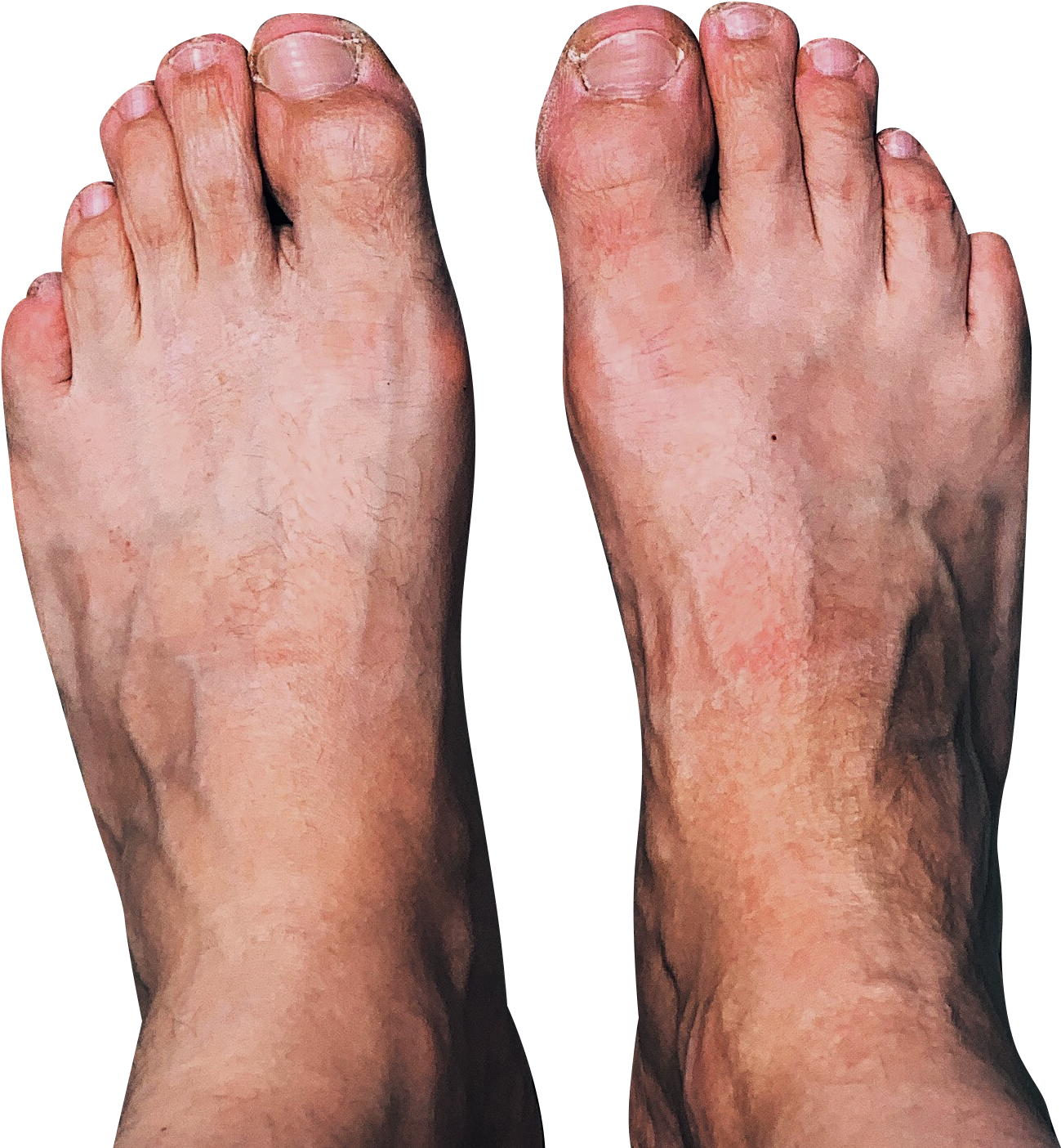 Bare Human Feet Top View PNG Image