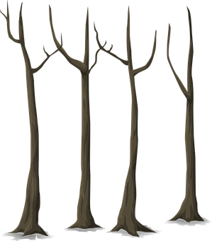 Bare Trees Silhouette PNG Image