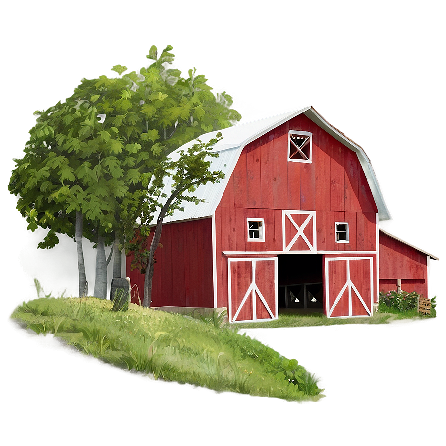 Barn In Rolling Hills Png Jro PNG Image