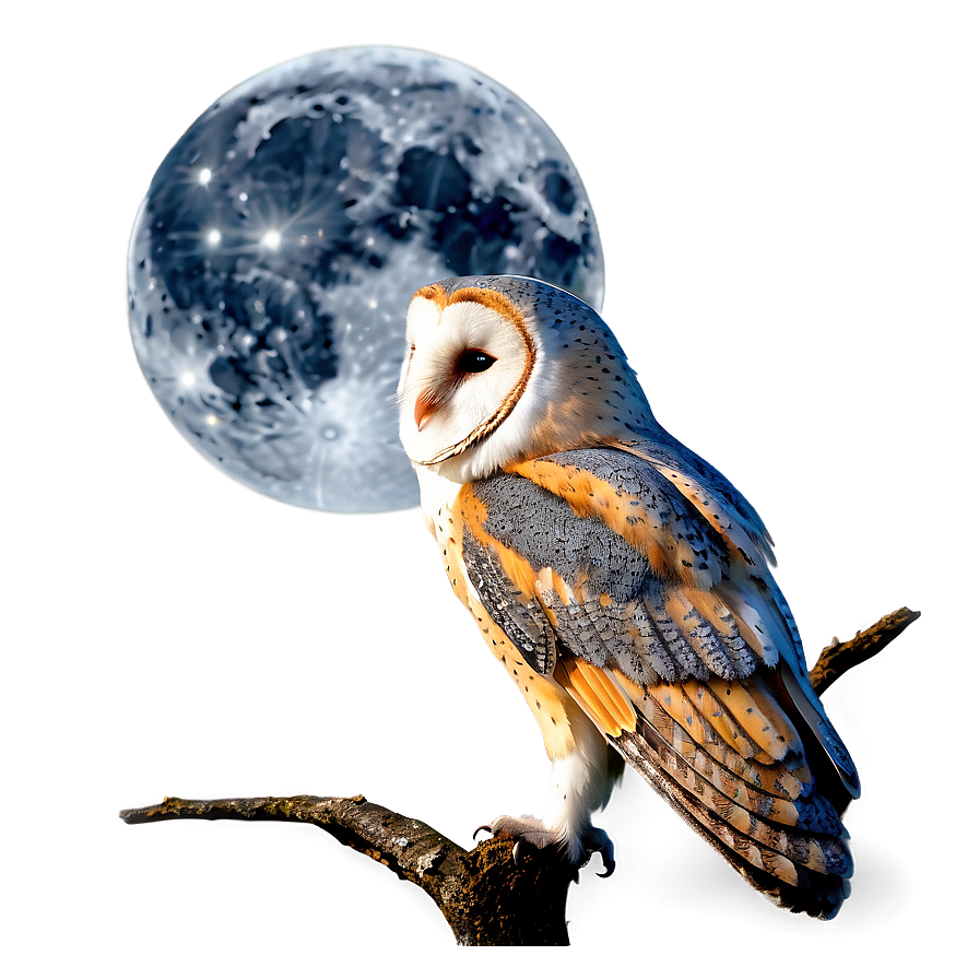 Barn Owl And Moon Png 06252024 PNG Image