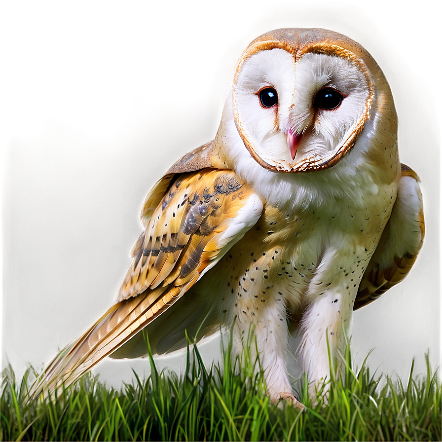 Barn Owl In Grassland Png Itj59 PNG Image