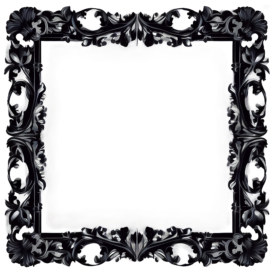 Baroque Black Frame Png Dad21 PNG Image