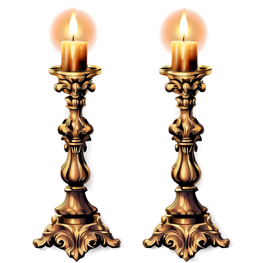 Baroque Candlestick Illustration Png Tyl31 PNG Image