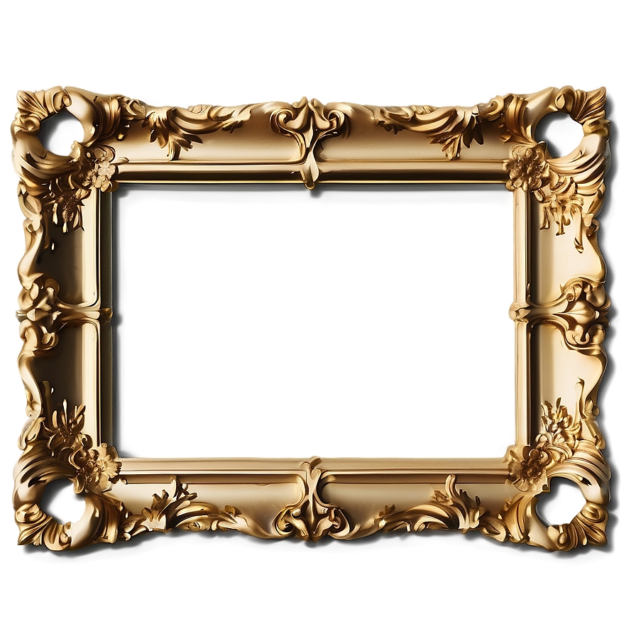 Baroque Gold Frame Png Djn PNG Image