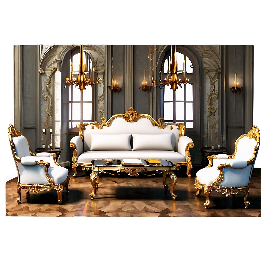 Baroque Living Room Opulence Png Fwm54 PNG Image