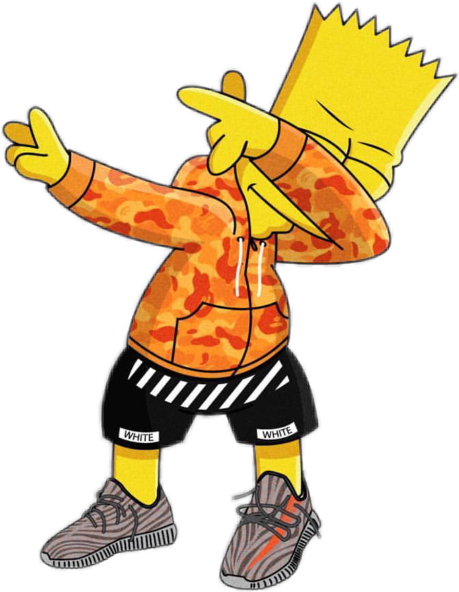 Bart Simpson Dabbingin Hypebeast Outfit PNG Image