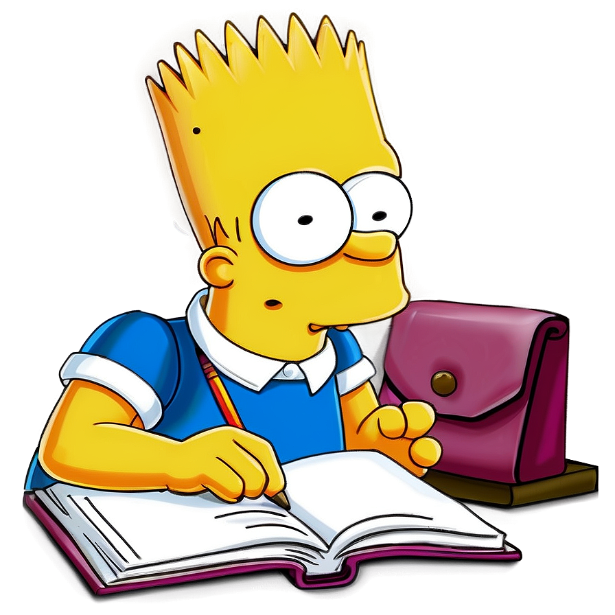 Bart Simpson Doing Homework Png 15 PNG Image