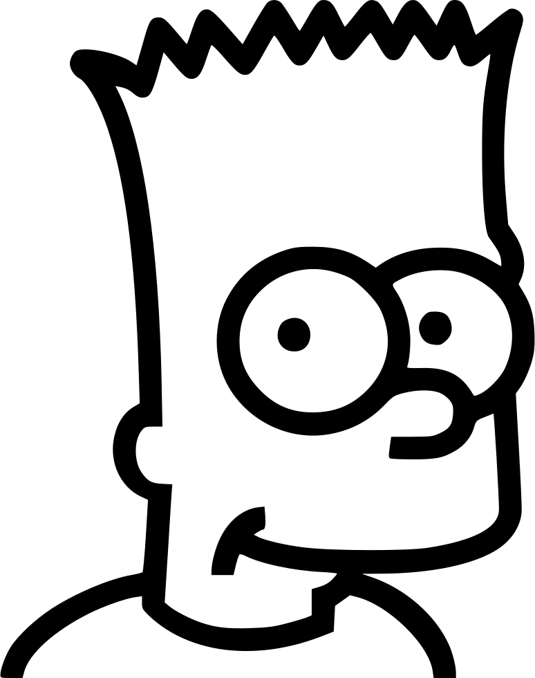 Bart Simpson Line Drawing PNG Image