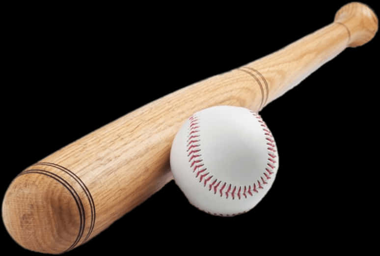 Baseball Batand Ballon Black Background.jpg PNG Image