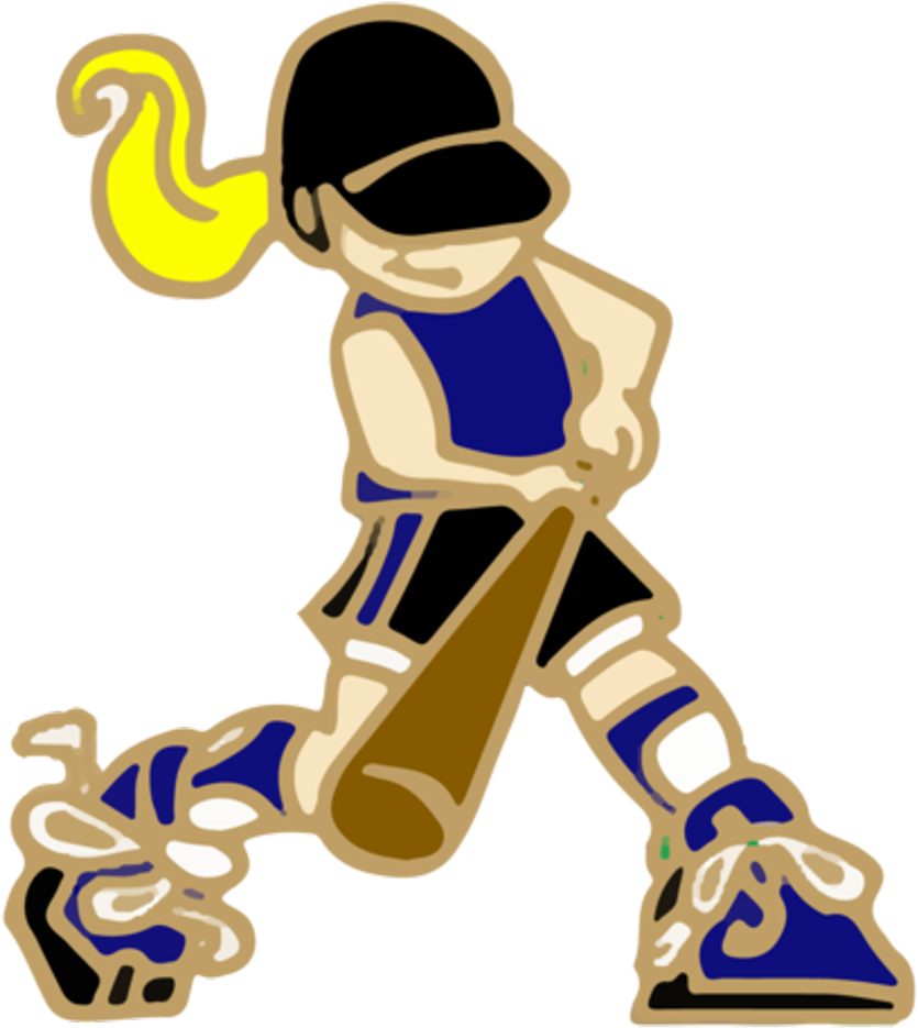 Baseball Player Cartoon Graphic PNG Image