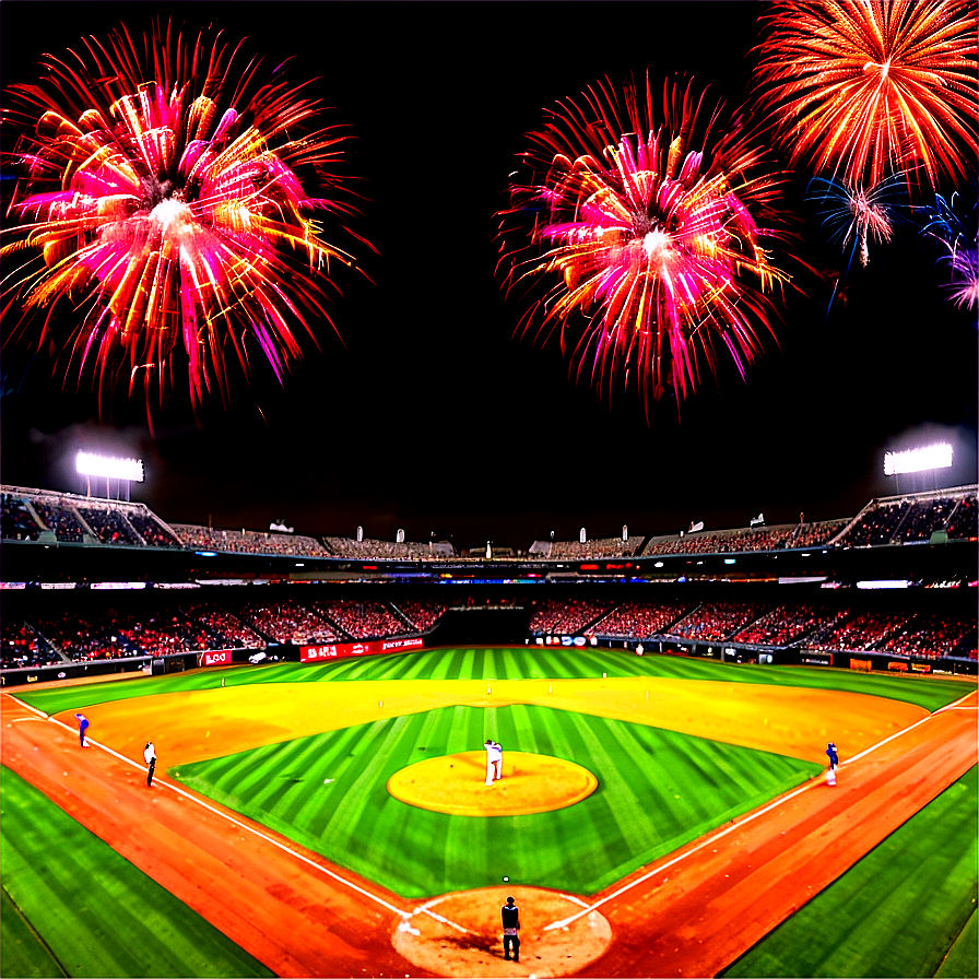 Baseball Stadium Fireworks Display Png Cuo PNG Image