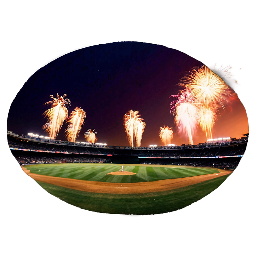 Baseball Stadium Fireworks Display Png Qse PNG Image