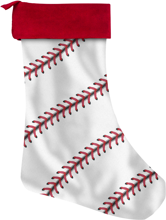 Baseball Stitch Christmas Stocking PNG Image