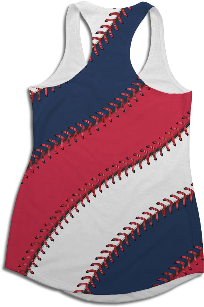 Baseball Stitch Design Tank Top PNG Image