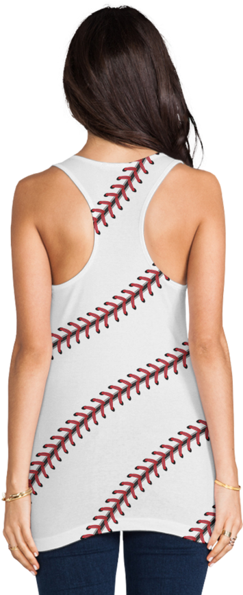 Baseball Stitch Design Tank Top PNG Image