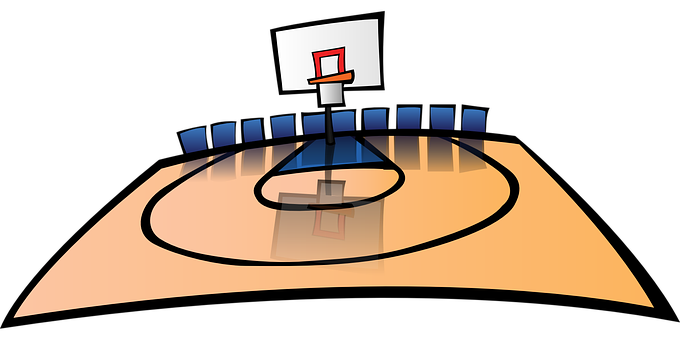 Basketball Court Illustration PNG Image