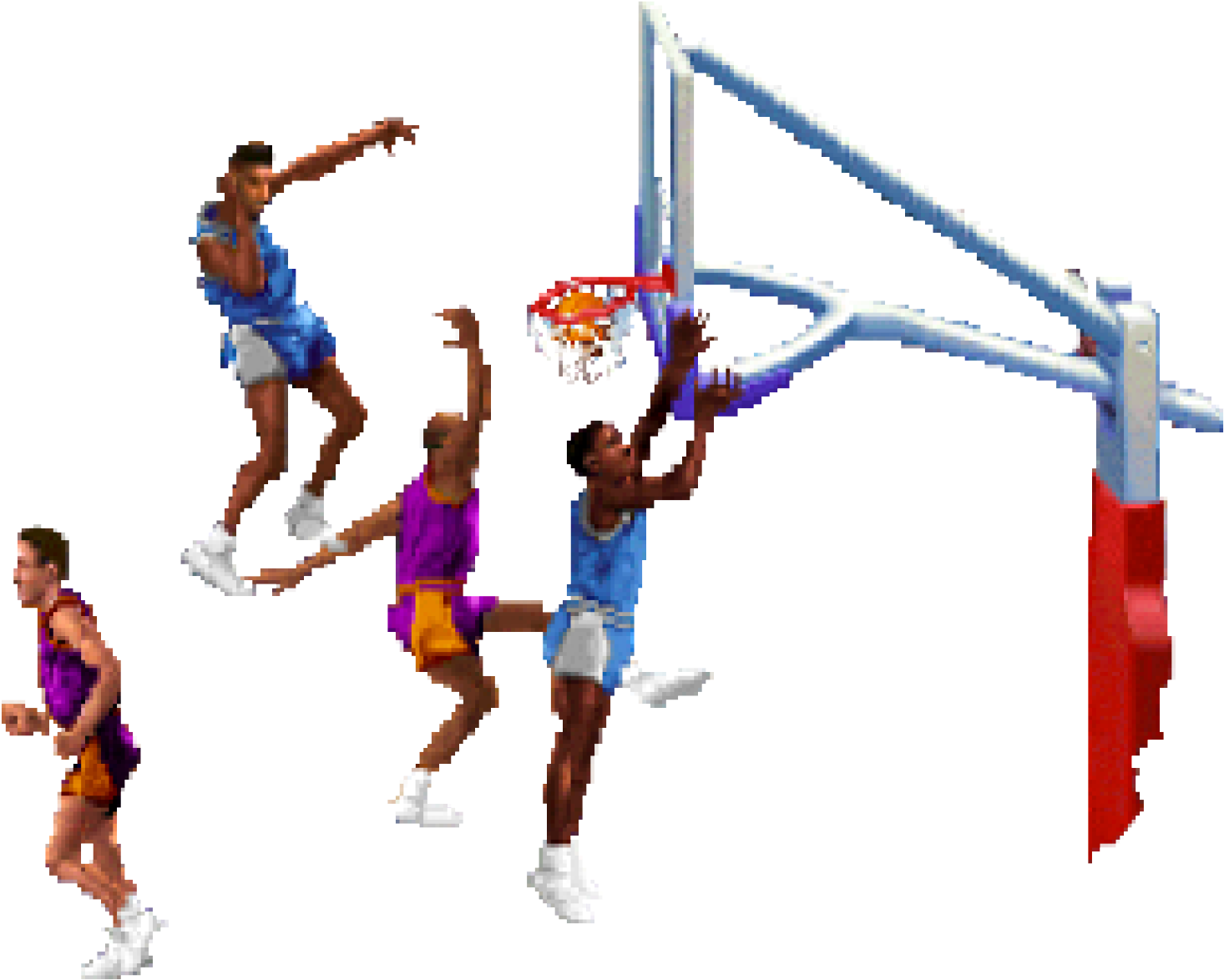 Basketball Dunk Sequence PNG Image