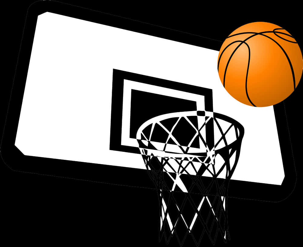 Basketball Hoopand Ball PNG Image