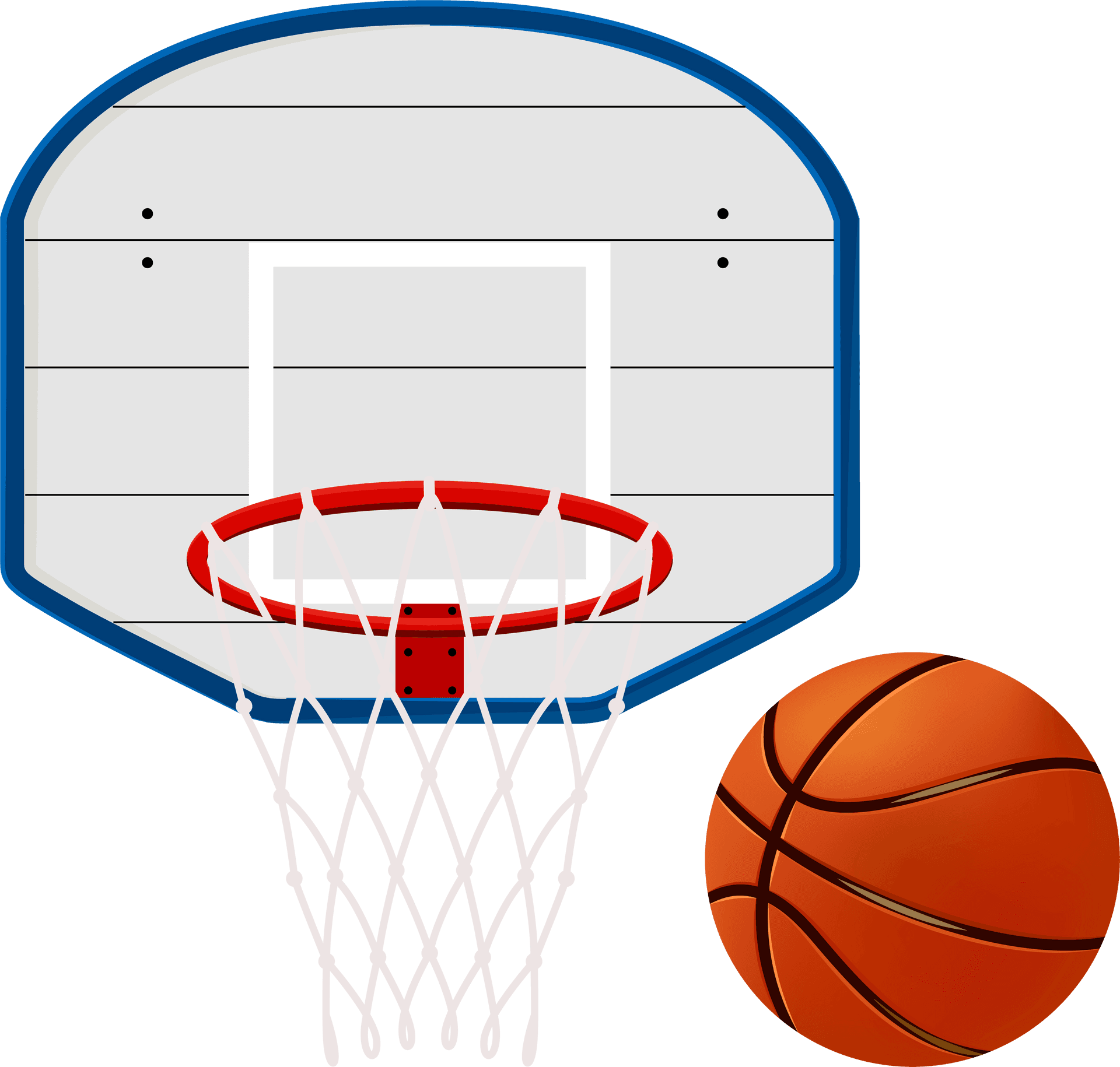 Basketball Hoopand Ball Illustration PNG Image