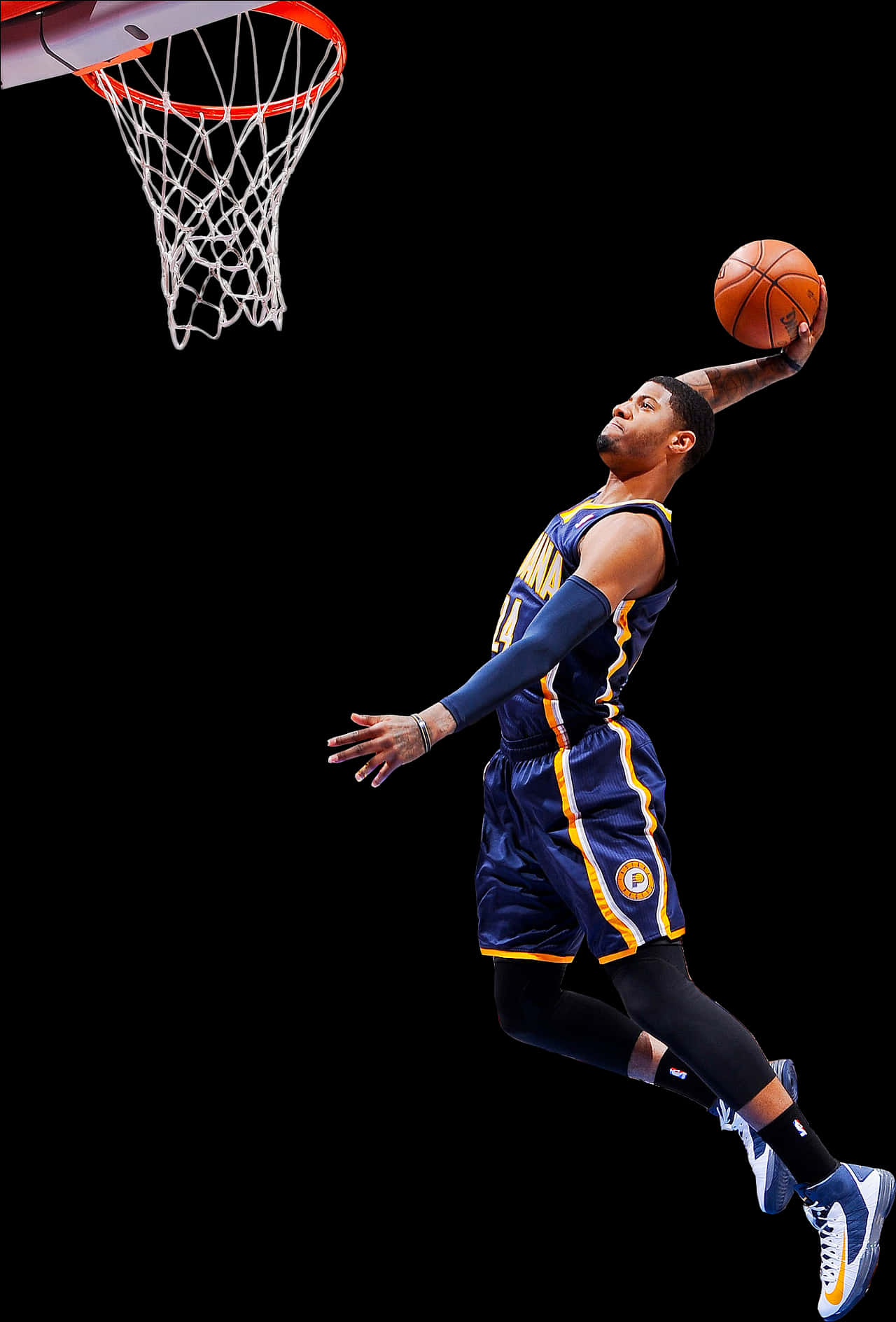 Basketball Player Dunking Action PNG Image