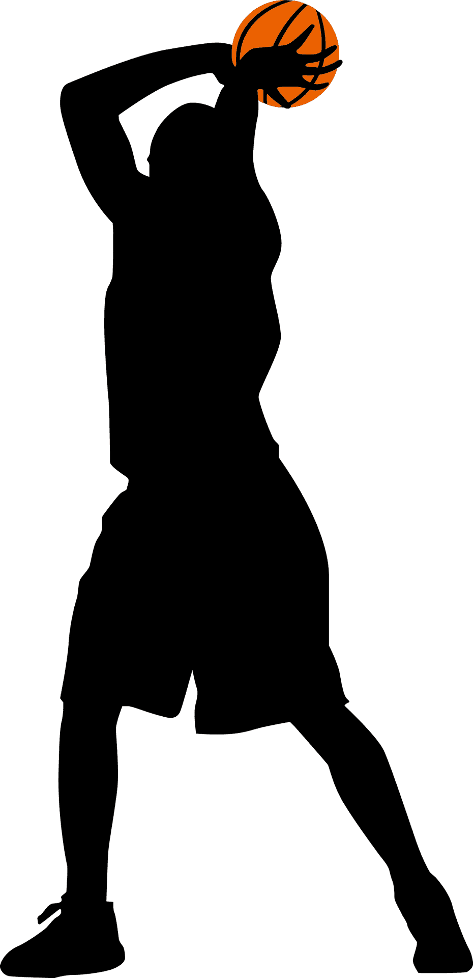 Basketball Player Silhouette Shooting PNG Image