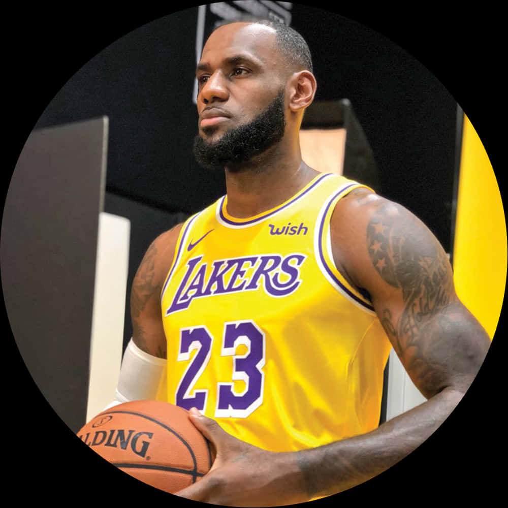 Basketball Playerin Yellow Jersey PNG Image