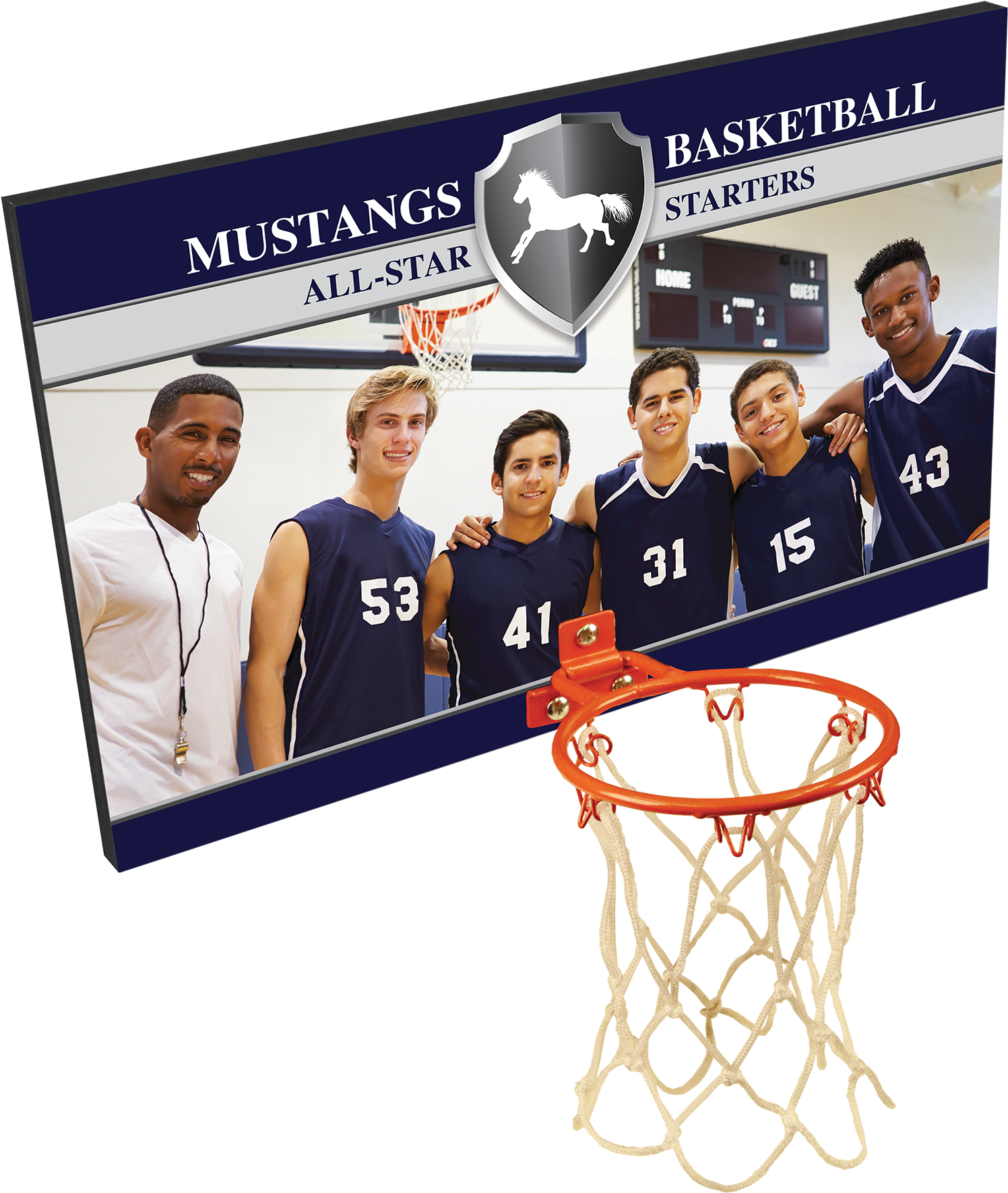 Basketball Teamand Hoop PNG Image