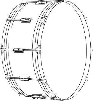 Bass Drum Line Drawing PNG Image