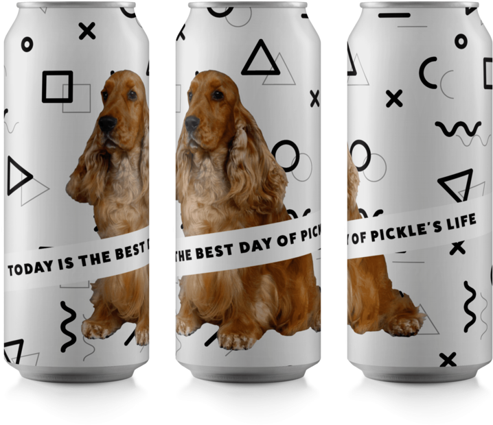 Basset Hound Branded Drink Cans PNG Image