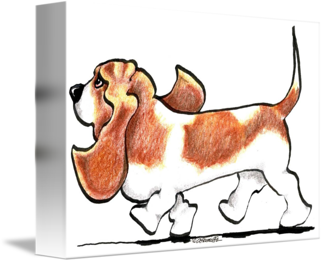 Basset Hound Sketch Artwork PNG Image